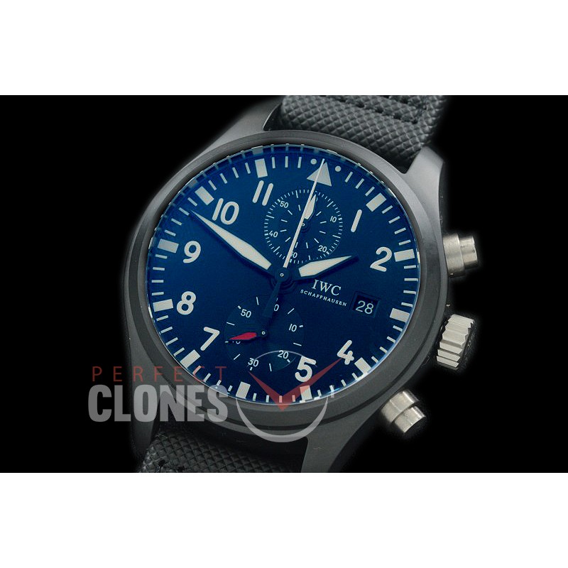 0 0 IWP00086 ZF Pilot Chronograph 389001 Top Gun CER/NY Black A-7750