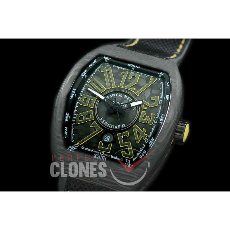 0 FMVG-031 Vanguard V45 SCDT Carbonnr Automatic FC/NY Black/Yellow Miyota 9015