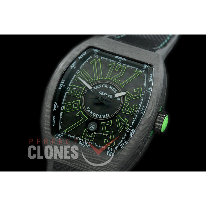 0 FMVG-032 Vanguard V45 SCDT Carbonnr Automatic FC/NY Black/Green Miyota 9015