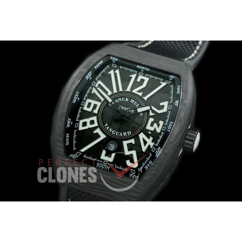 0 FMVG-033 Vanguard V45 SCDT Carbonnr Automatic FC/NY Black/White Miyota 9015