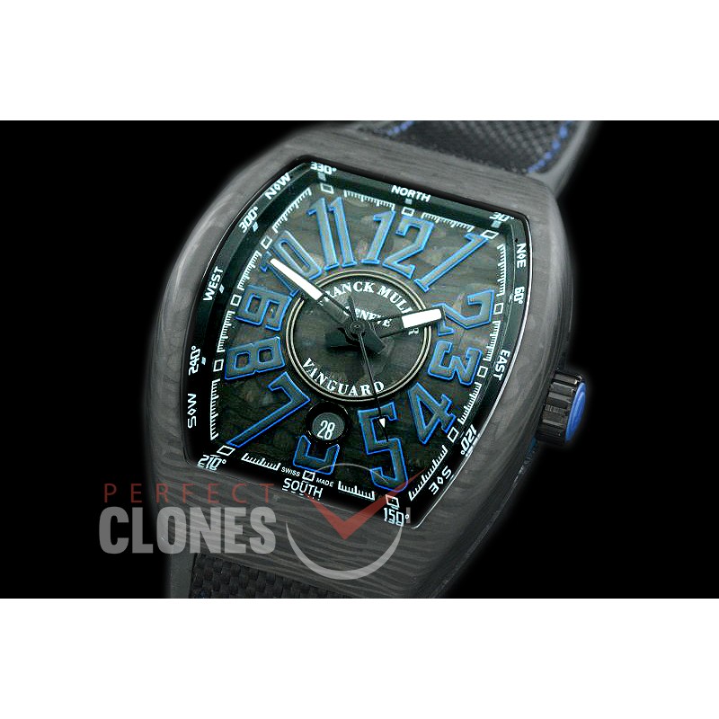 0 FMVG-036 Vanguard V45 SCDT Carbonnr Automatic FC/NY Black/Blue Miyota 9015