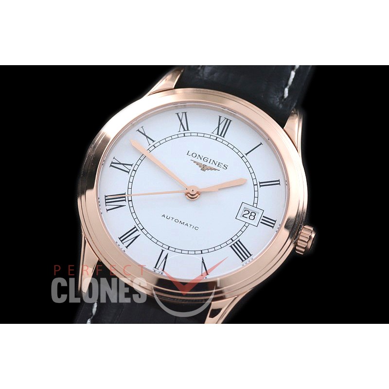 LG00167 Master Collection Automatic Date RG/LE White Roman M-9015
