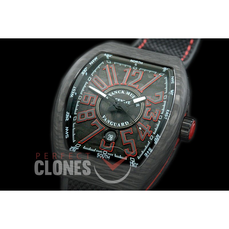 0 FMVG-035 Vanguard V45 SCDT Carbonnr Automatic FC/NY Black/Red Miyota 9015