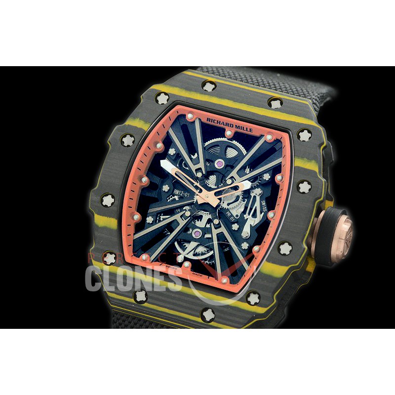 RM012-01-132 RM012 Tourbillon Black/Yellow NTPT/RU Black Skeleton Customized Movt