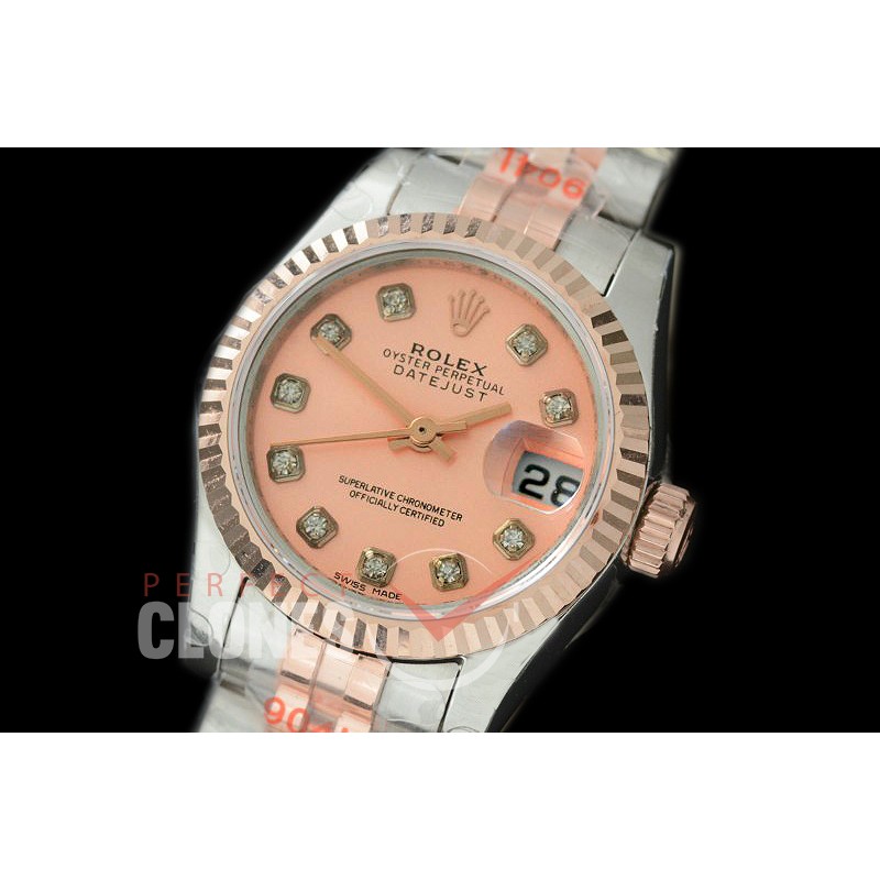 R26DJTR-906 GMF 179171 SS/RG Fluted/Jubilee Rose Gold Diam Swiss 2671 904L Steel 