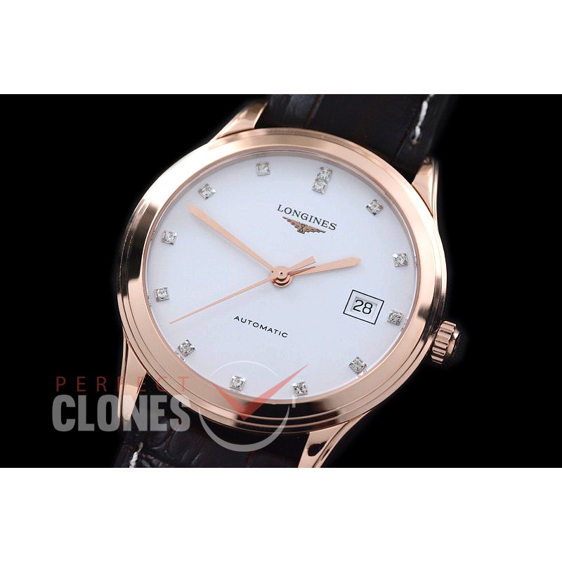 LG00164 Master Collection Automatic Date RG/LE White Diam M-9015