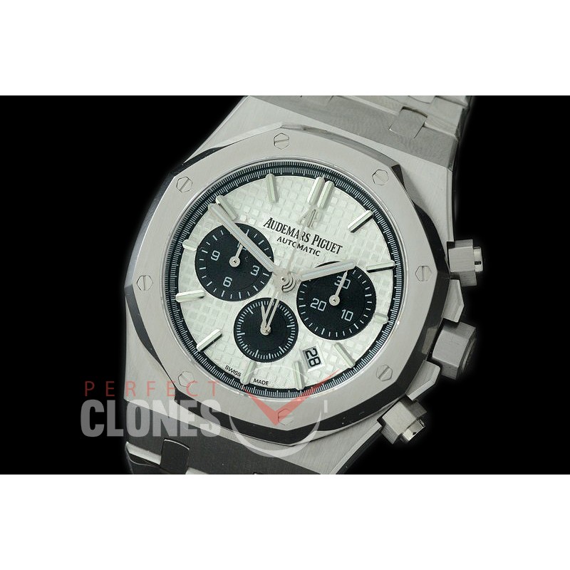 AP26331-102 OMF Royal Oak Chronograph SS/SS White A-7750 Mod 1-1 Thickness 