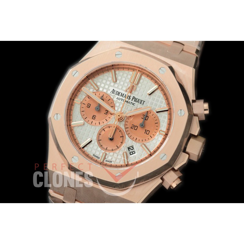 AP26331-111 OMF Royal Oak Chronograph RG/RG White A-7750 Mod 1-1 Thickness 