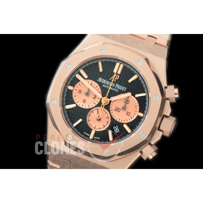 AP26331-112 OMF Royal Oak Chronograph RG/RG Black A-7750 Mod 1-1 Thickness 