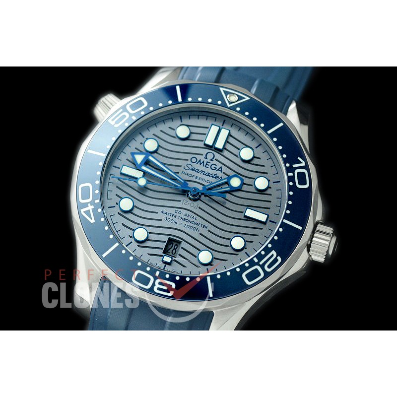 0 OM300M-005R 2018 Basel Seamaster Diver 300M SS/RU Grey Asian Clone 8800