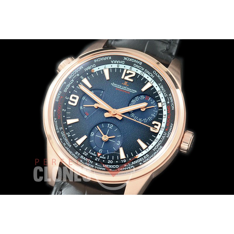 0 JLP-127 Polaris Geographic WT Reserve Duo Time RG/LE Blue Asian Modified Movt 