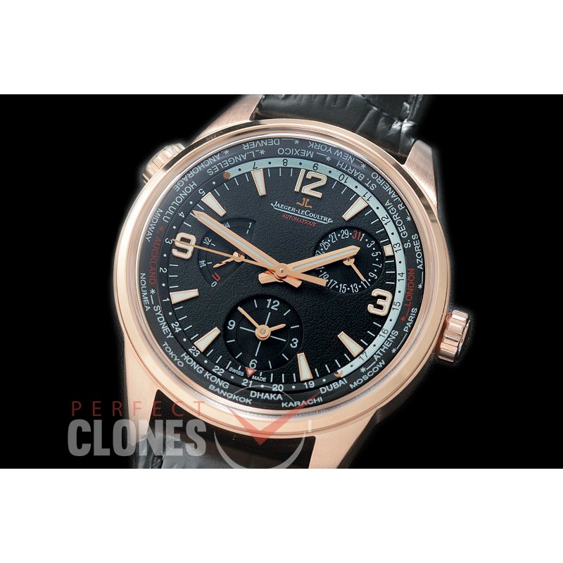 0 JLP-126 Polaris Geographic WT Reserve Duo Time RG/LE Black Asian Modified Movt 