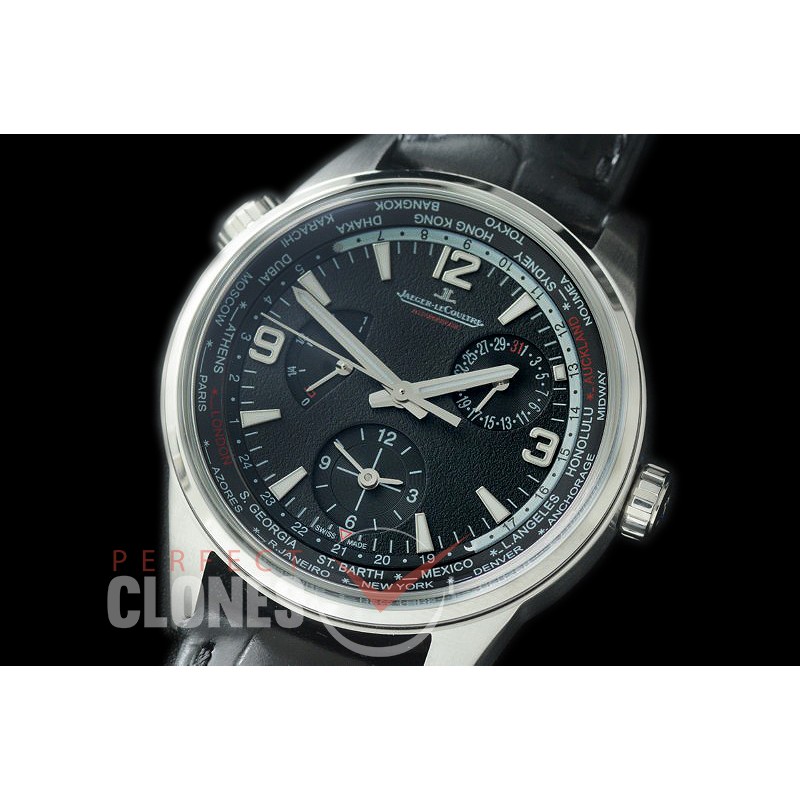 0 JLP-121 Polaris Geographic WT Reserve Duo Time SS/LE Black Asian Modified Movt 