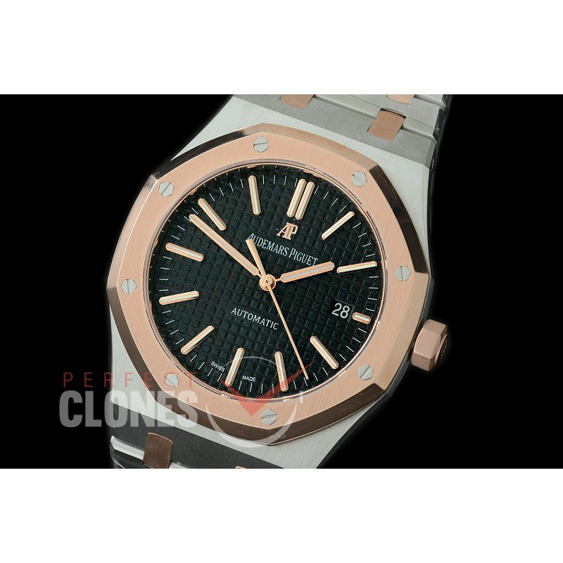 0 0 0 AP15400-612 OMF AP15400 Royal Oak Automatic SS/RG Black Miyota 9015 / 3120