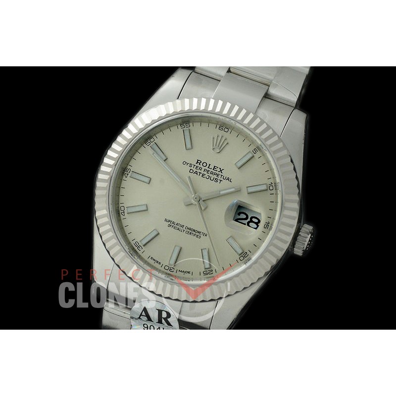 0 0 R41DJS-901 JF/ARF 904L Steel 126334 Oyster SS/SS Silver Sticks Asian 2824/3235 Mod