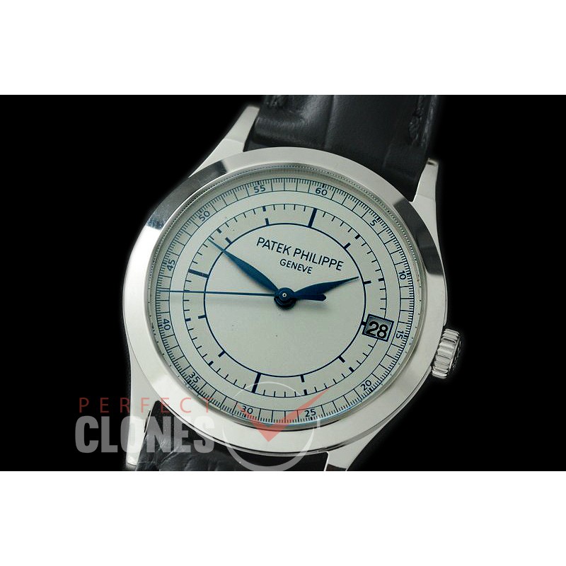 PP-5296-106 Calatrava 5296 SS/LE Grey/White Miyota 9015 Modified Calibre 324SC