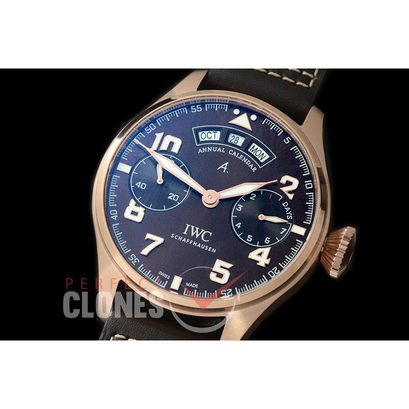 0 0 IWP7D00070 Big Pilot Antoine de Saint Exupéry 7 Days Annual Calender 5027-06 RG/LE Brown A-52850