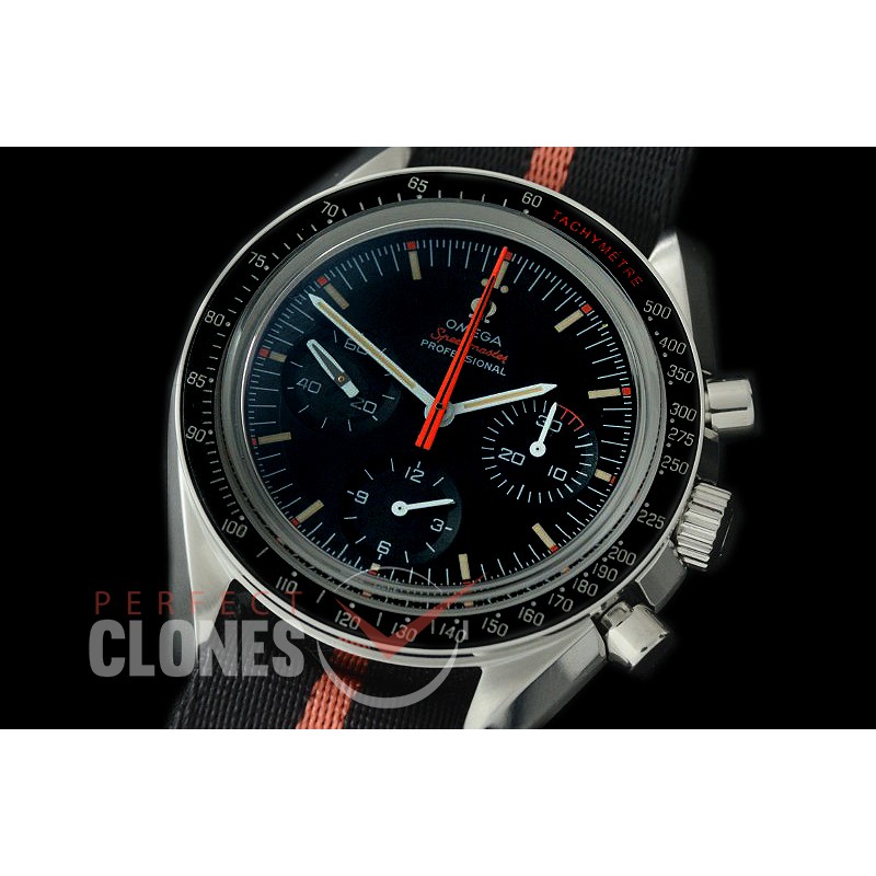 0 0 0 OMSP00314N OMF Speedster Moon Watch Limited Ed SS/NT Black Venus 75 H/W