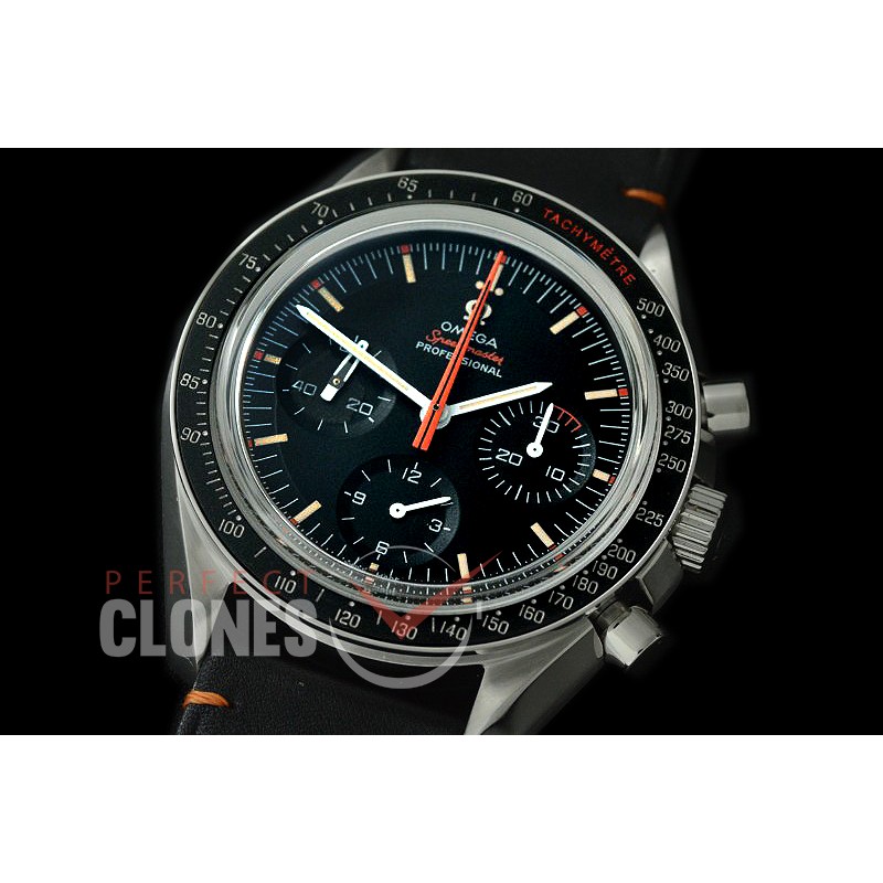 0 0 0 OMSP00314L OMF Speedster Moon Watch Limited Ed SS/LE Black Venus 75 H/W