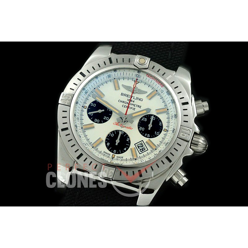 0 BLB01-00056L GF Chronomat B01 Chronograph SS/LE White A-7750