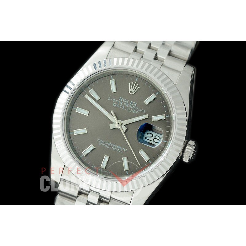 R36DJS-503 BP Datejust 36 126234 SS/SS Fluted/Jubilee 2019 Rhodium Grey Sticks A-2824
