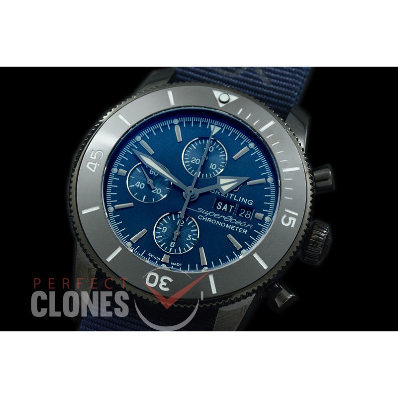 0 0 BLSF-HC46-212N ANF Superocean Heritage "OuterKnown Special Edition" Chronograph PVD/NT Blue A-7750