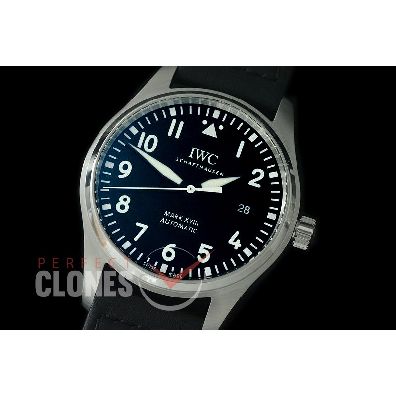 IWM18-002 M+F Mark XVIII Pilot Automatic IW327009 SS/LE Black A-35111 