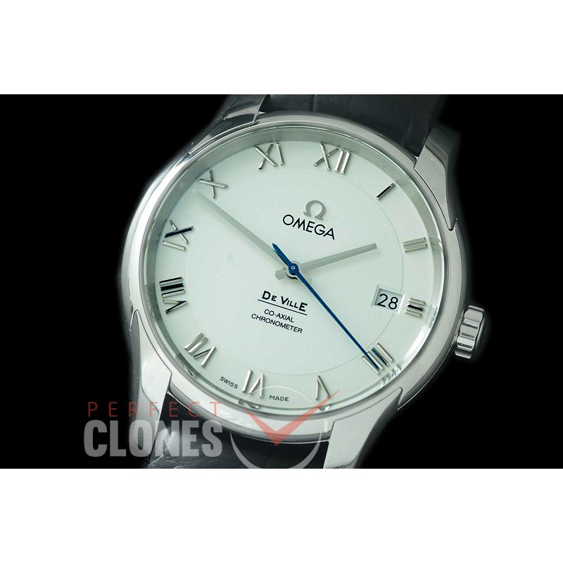 0 0 0 0 OMDEV-101 XF/VSF Deville Date Automtaic SS/LE White VS Cal 8500 Superclone 