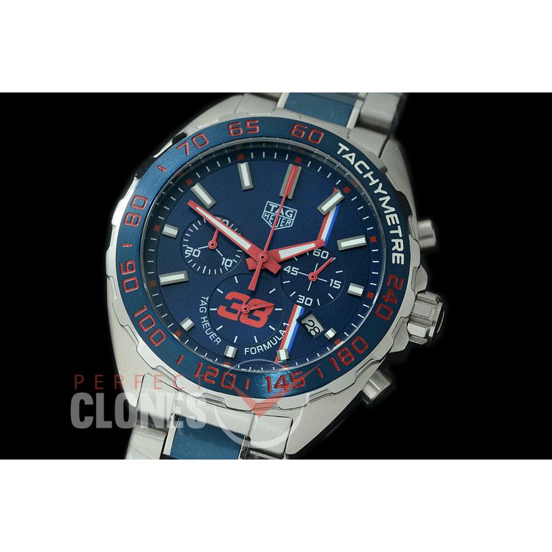 0 0 TGF1-MV33-103 Formula 1 Max Verstappen 33 Special Ed Chronograph SS/SS Blue OS 10 Qtz