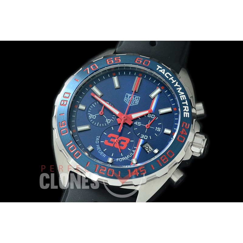0 0 TGF1-MV33-103R Formula 1 Max Verstappen 33 Special Ed Chronograph SS/RU Blue OS 10 Qtz