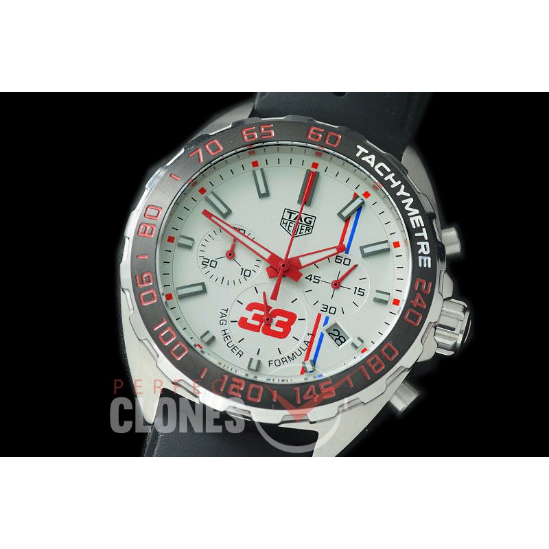 0 0 TGF1-MV33-101R Formula 1 Max Verstappen 33 Special Ed Chronograph SS/RU White OS 10 Qtz
