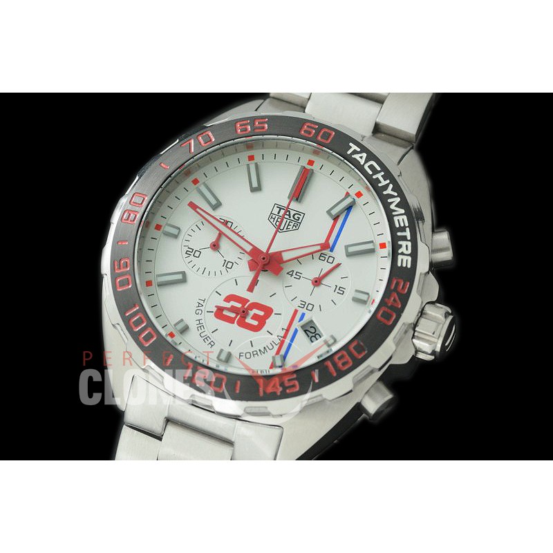 0 0 TGF1-MV33-101A Formula 1 Max Verstappen 33 Special Ed Chronograph SS/SS White OS 10 Qtz