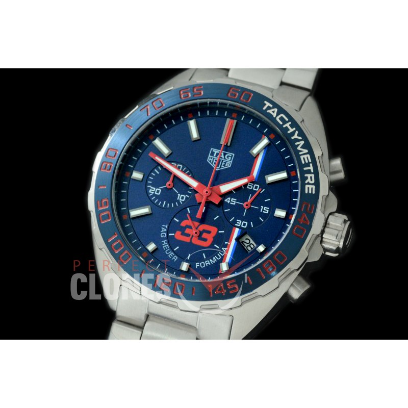 0 0 TGF1-MV33-103A Formula 1 Max Verstappen 33 Special Ed Chronograph SS/SS Blue OS 10 Qtz