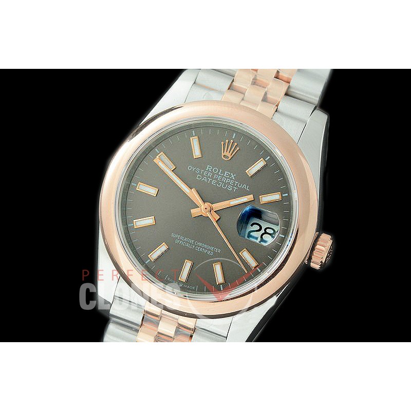 R36DJTR-503S BP Datejust 36 120231 SS/RG Smooth/Jubilee 2019 Dark Rhodium Grey Sticks A-2824