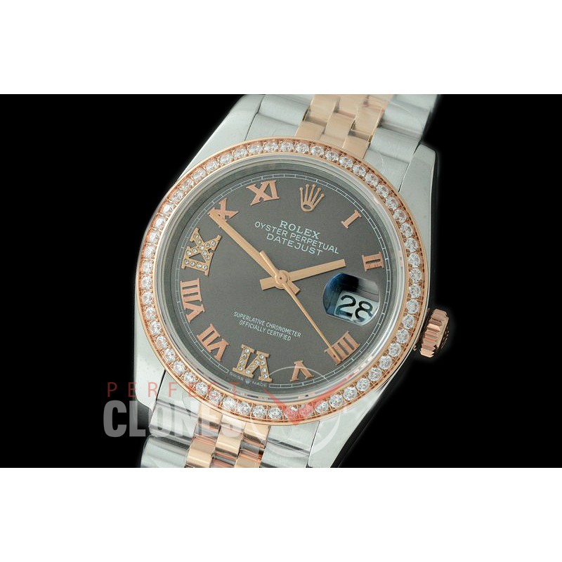 R36DJTR-528Y 126281RBR SS/RG Diamond/Jubilee 2019 Dark Rhodium Grey Roman/Diam A-2824