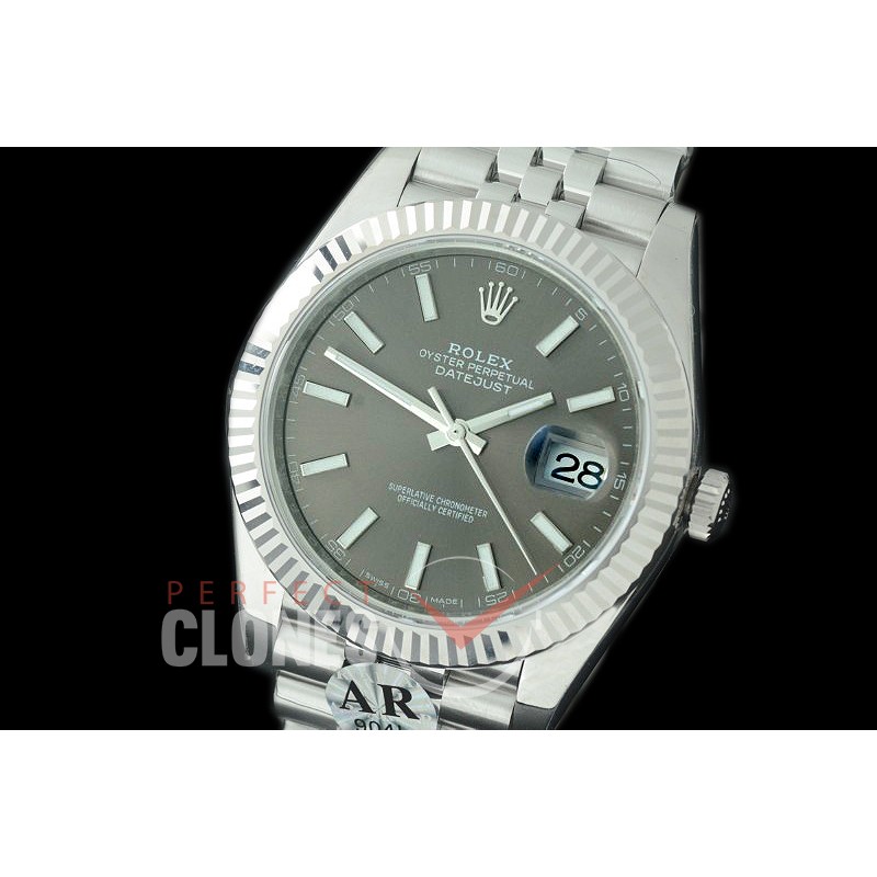 0 0 R41DJS-904J JF/ARF 904L Steel 126334 Jubilee SS/SS Dark Rhodium Sticks Asian 2824/3235 Mod