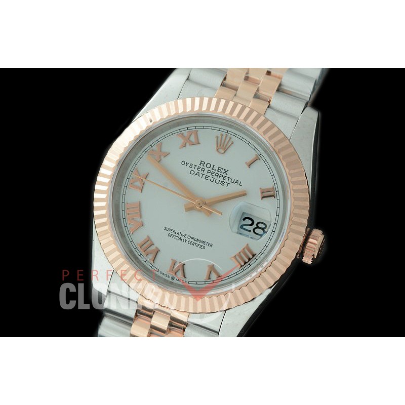 R36DJTR-521F BP Datejust 36 120231 SS/RG Fluted/Jubilee 2019 White Roman A-2824