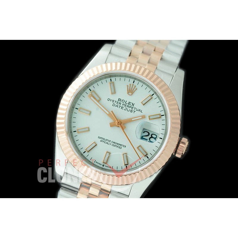R36DJTR-501F BP Datejust 36 120231 SS/RG Fluted/Jubilee 2019 White Sticks A-2824