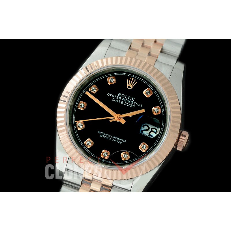 R36DJTR-512F BP Datejust 36 120231 SS/RG Fluted/Jubilee 2019 Black Diamonds A-2824