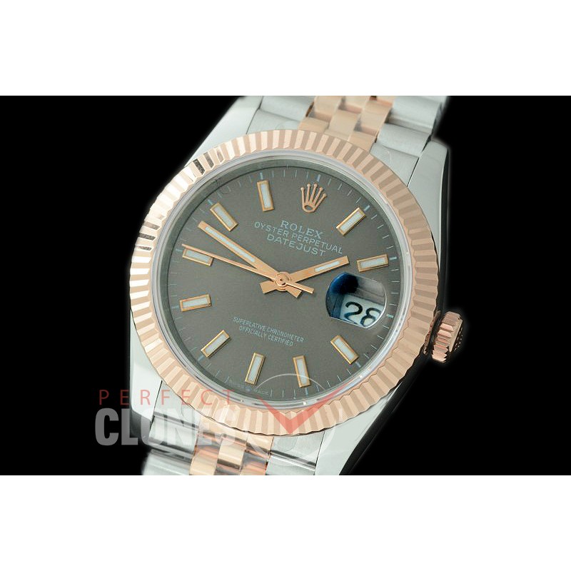 R36DJTR-503F BP Datejust 36 120231 SS/RG Fluted/Jubilee 2019 Dark Rhodium Grey Sticks A-2824