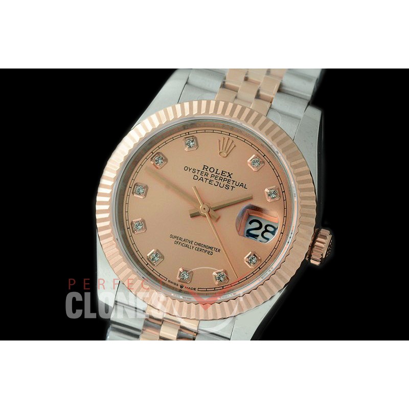 R36DJTR-515F BP Datejust 36 120231 SS/RG Fluted/Jubilee 2019 Rose Gold Diamonds A-2824