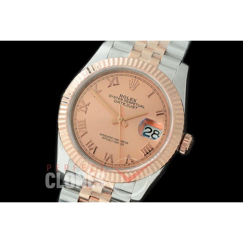 R36DJTR-525F BP Datejust 36 120231 SS/RG Fluted/Jubilee 2019 Rose Gold Roman A-2824