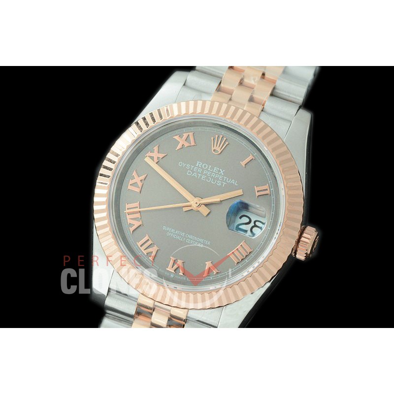 R36DJTR-523F BP Datejust 36 120231 SS/RG Fluted/Jubilee 2019 Dark Rhodium Grey Roman A-2824