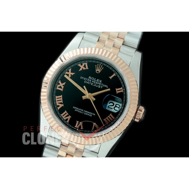 R36DJTR-522F BP Datejust 36 120231 SS/RG Fluted/Jubilee 2019 Black Roman A-2824