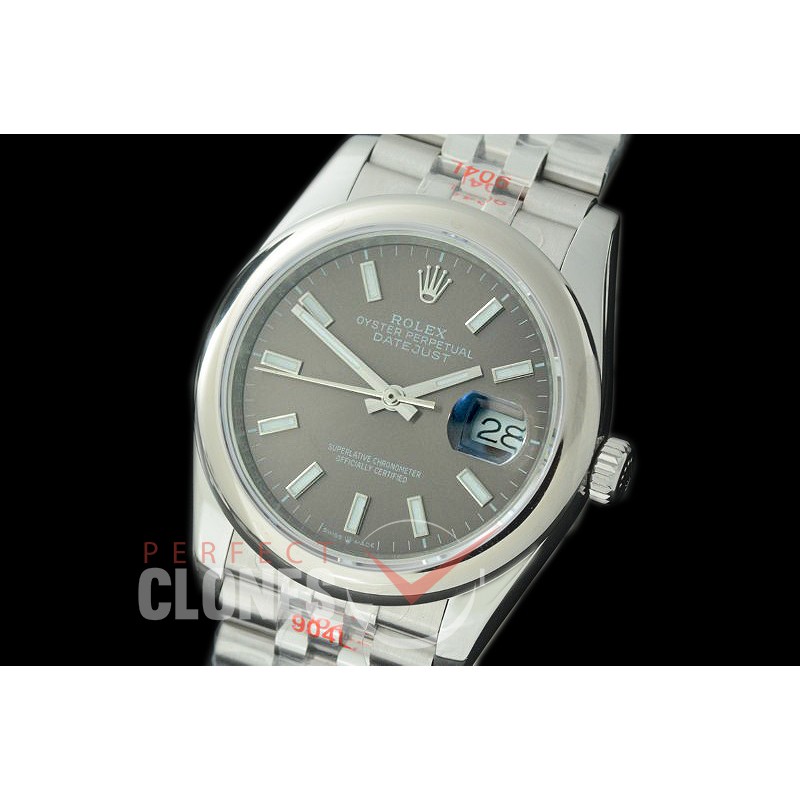 R36DJS-303S GMF 126234 SS/SS Smooth/Jubilee Dark Rhodium Grey Sticks Asian 2824 904L Steel 
