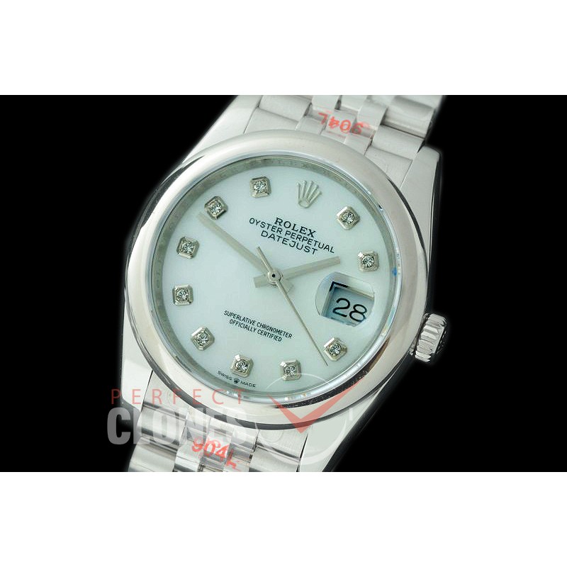 R36DJS-317S GMF 126234 SS/SS Smooth/Jubilee MOP White Diam Asian 2824 904L Steel 