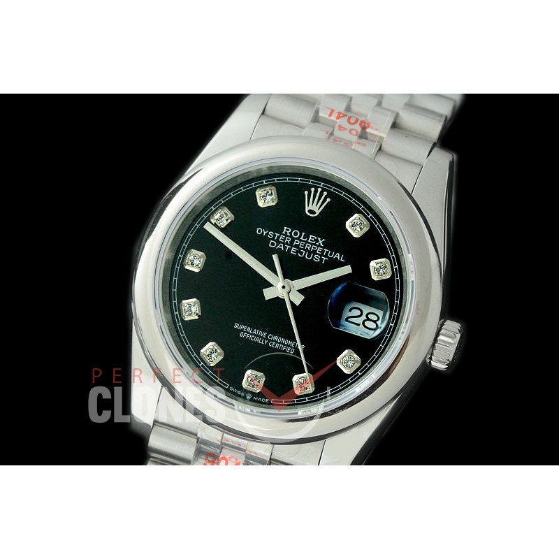 R36DJS-312S GMF 126234 SS/SS Smooth/Jubilee Black Diam Asian 2824 904L Steel 