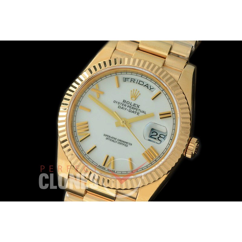 R40DD-18K-101 228238 YG/YG White Roman Swiss 2836