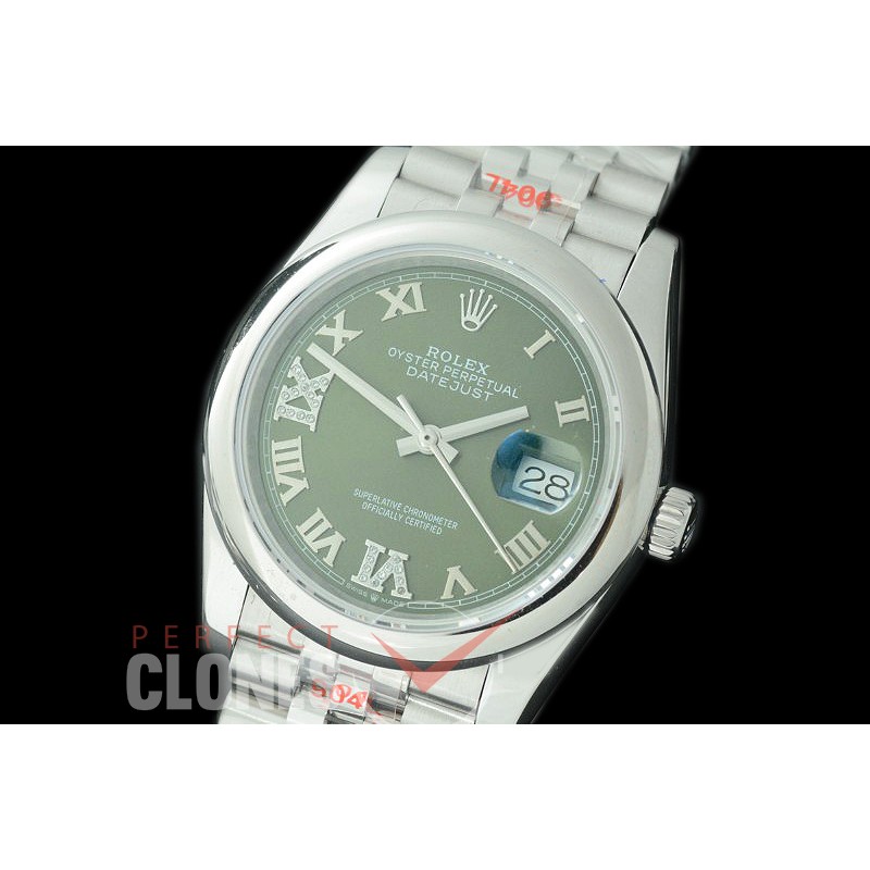R36DJS-329S GMF 126234 SS/SS Smooth/Jubilee Olive Green Roman/Diam Asian 2824 904L Steel9