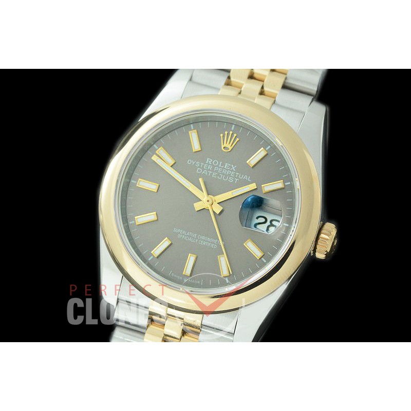 R36DJT-503S BP Datejust 36 126233 SS/YG Smooth/Jubilee 2019 Dark Rhodium Grey Sticks A-2824
